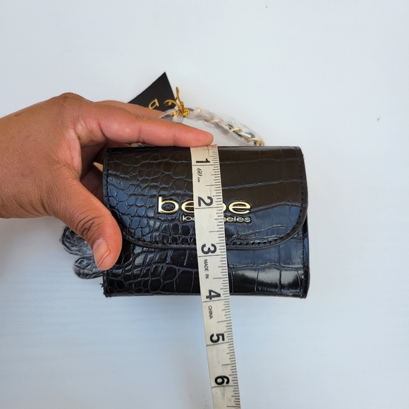 New Bebe Los Angeles Camile Croco Micro Fannypack Black - Picture 10 of 16